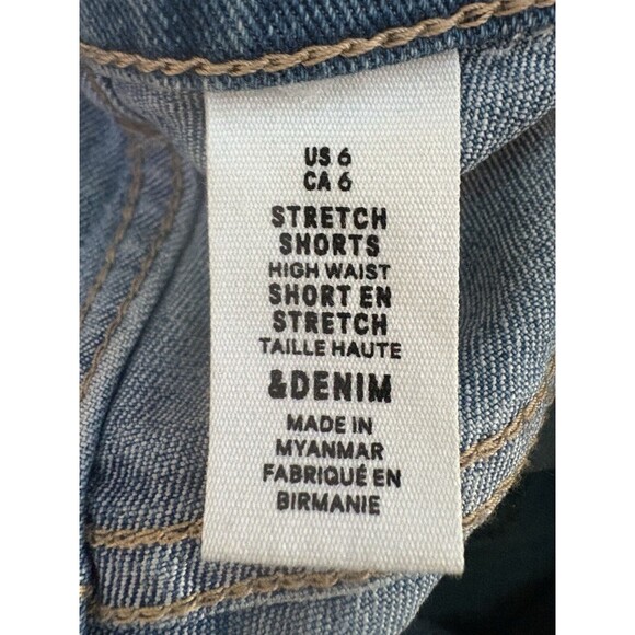 H&M Women's Shorts Size 6 Denim Light Wash Stretch High Waist 3" inseam - Picture 4 of 6